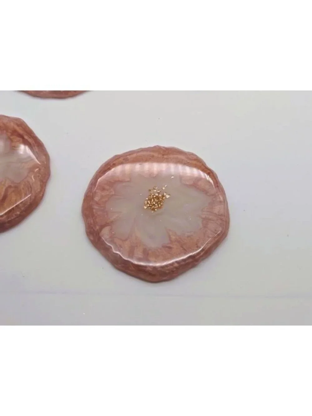 Handmade Pink Floral Epoxy Resin Coaster Set | Set of 4 Drink Coasters